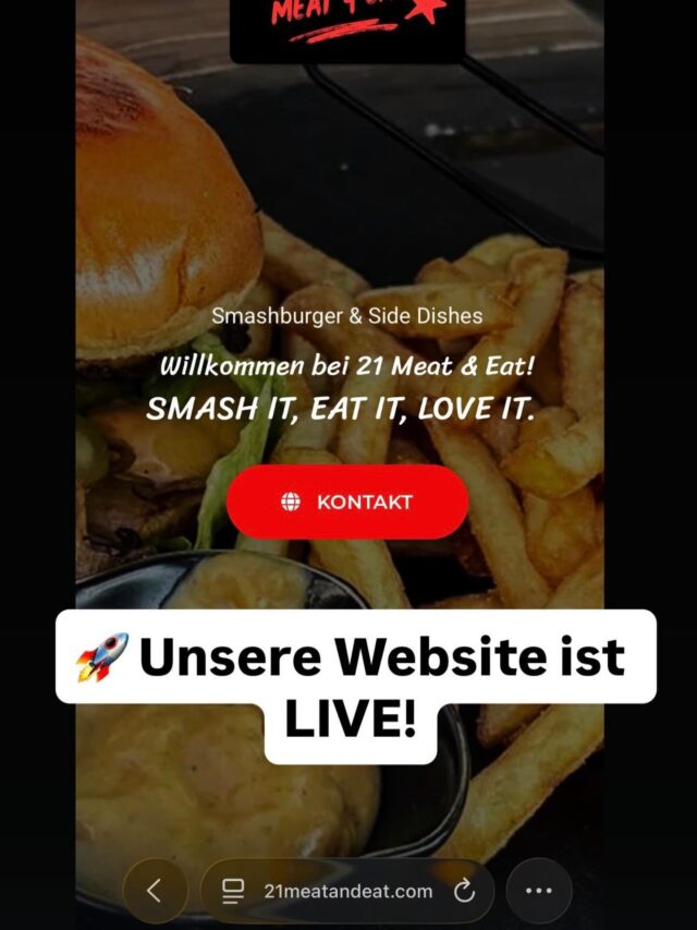 🚀 Unsere Website ist LIVE!

Ab sofort könnt ihr euch unsere Smashburger auch online reinziehen 🤤
👉 Menü checken
👉 Infos holen
👉 Hunger kriegen

👉 Link in Bio